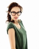Very Cute Girl In Big Glasses wallpaper 128x160