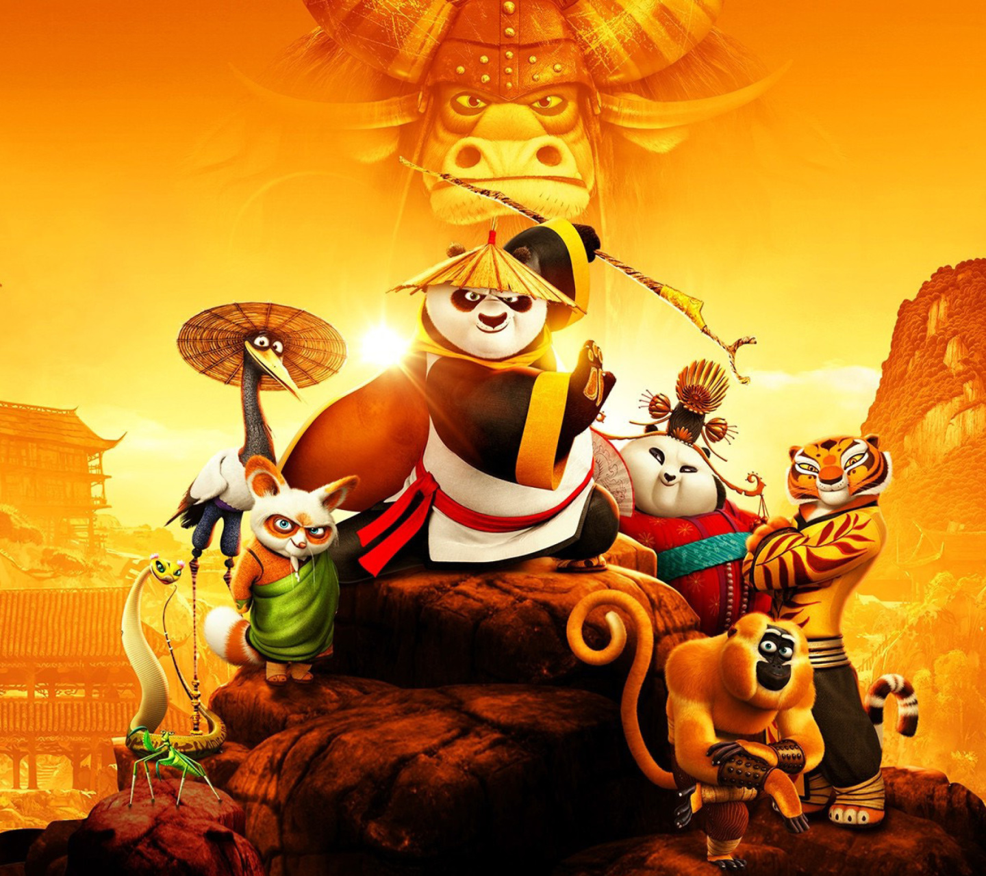 Fondo de pantalla Kung Fu Panda 3 3D 1440x1280
