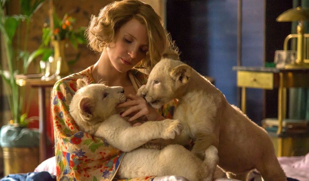Обои The Zookeepers Wife Film with Jessica Chastain 1024x600
