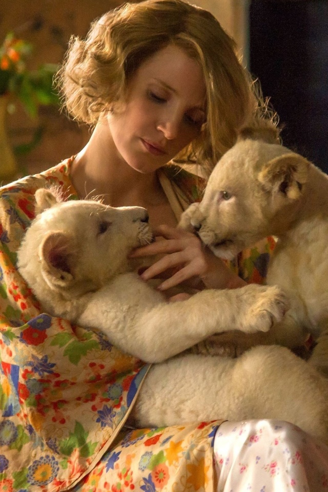 Обои The Zookeepers Wife Film with Jessica Chastain 640x960