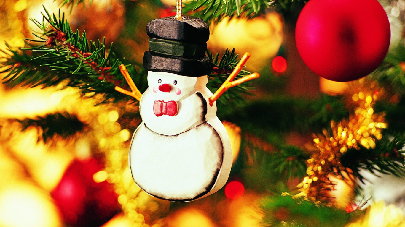 Sfondi Christmas Snowman Craft 1366x768