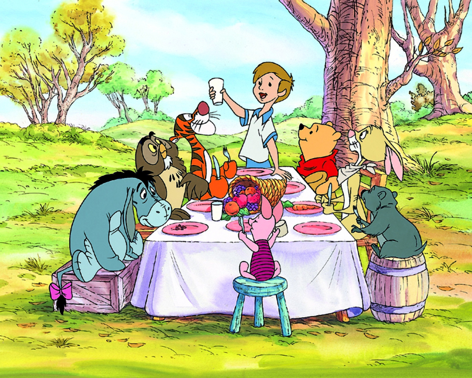 Winnie the Pooh Dinner wallpaper 1600x1280