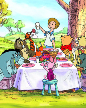 Winnie the Pooh Dinner wallpaper 176x220