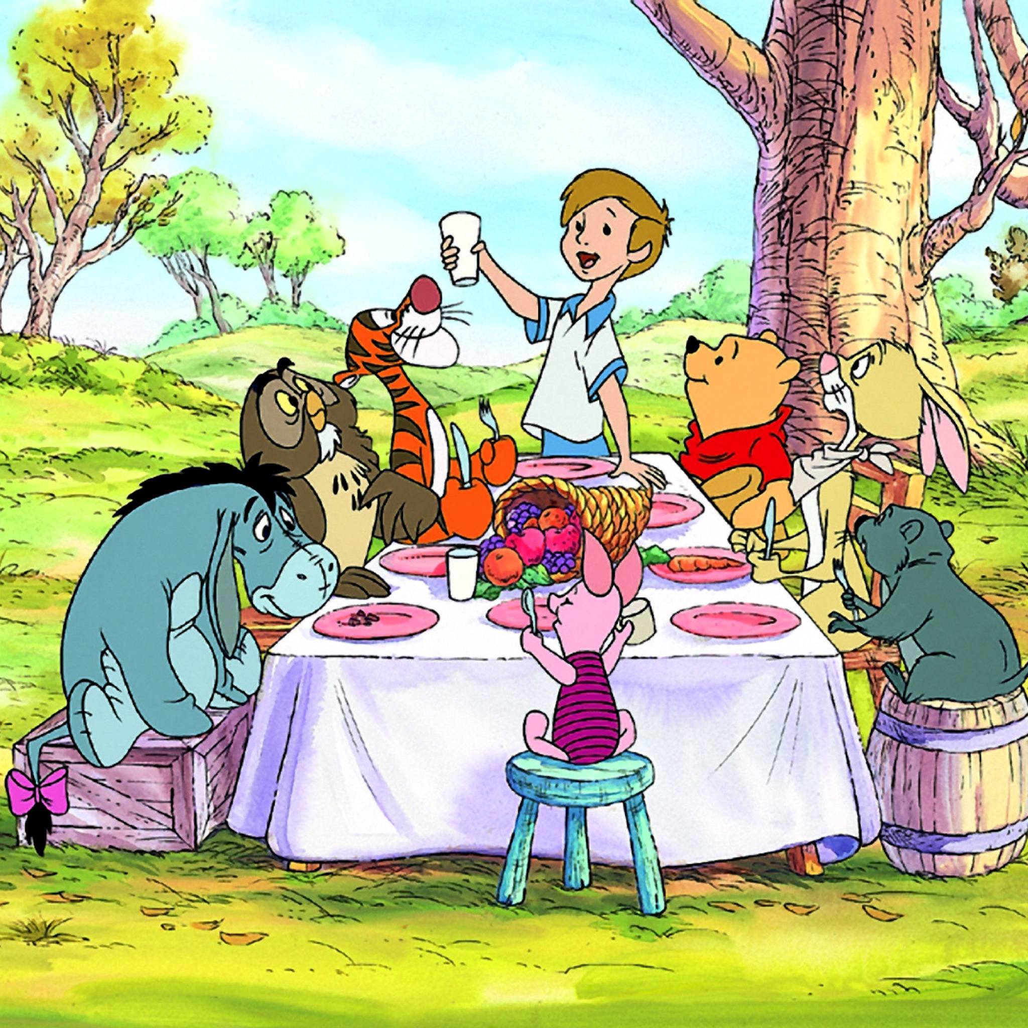 Winnie the Pooh Dinner wallpaper 2048x2048