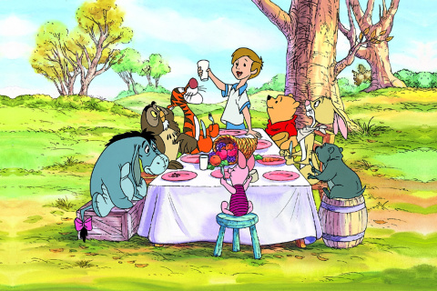 Winnie the Pooh Dinner wallpaper 480x320