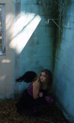 Black Angel Hiding wallpaper 240x400
