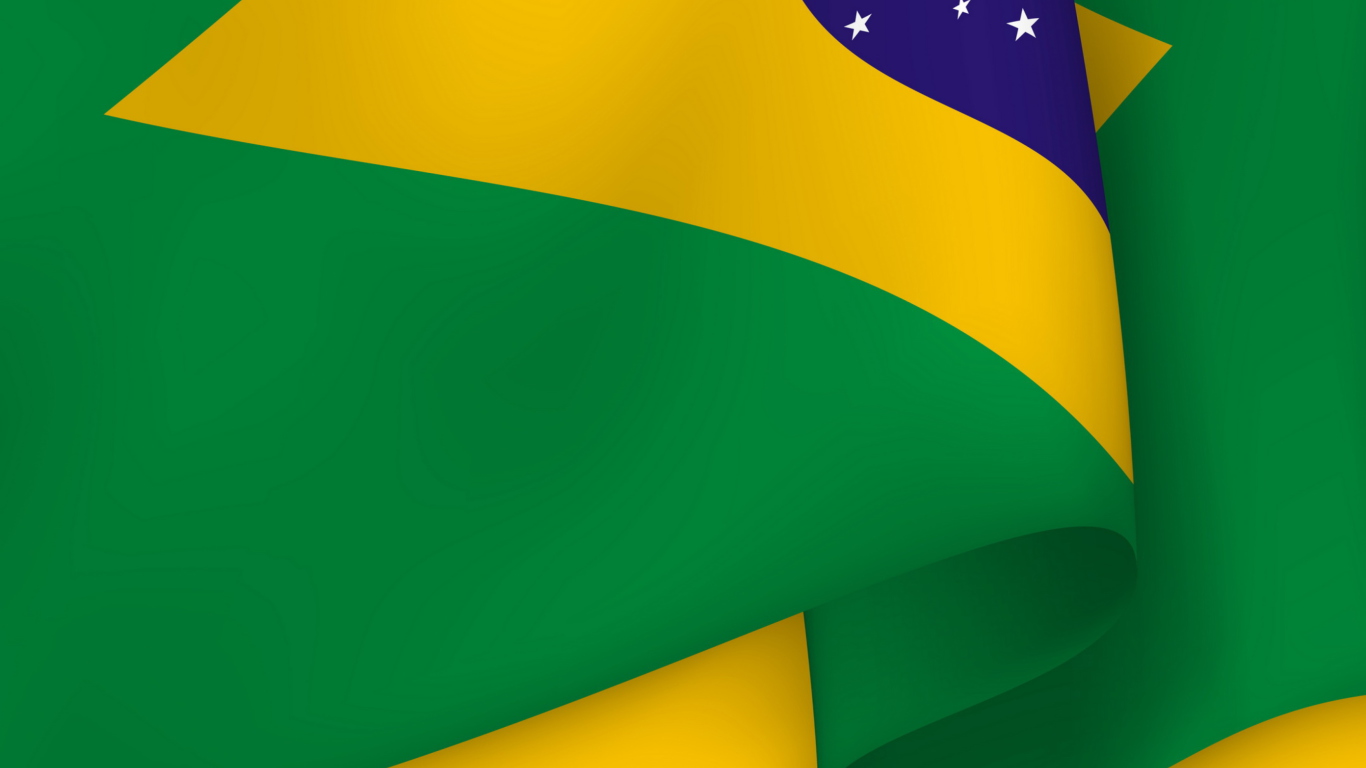 Das Brazil Flag Wallpaper 1366x768