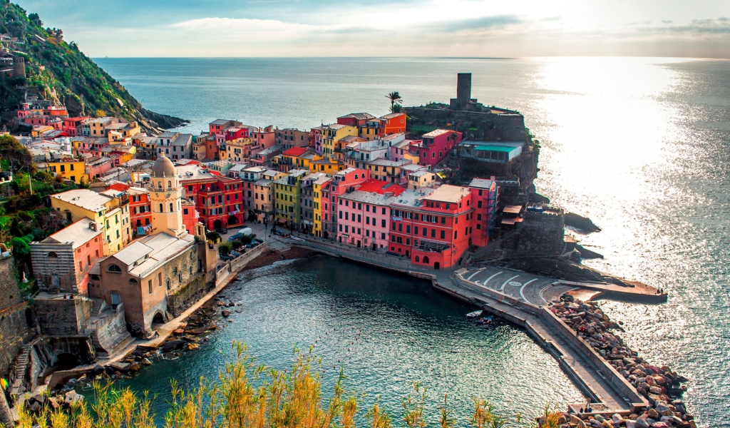 Screenshot №1 pro téma Italy Vernazza Colorful Houses 1024x600