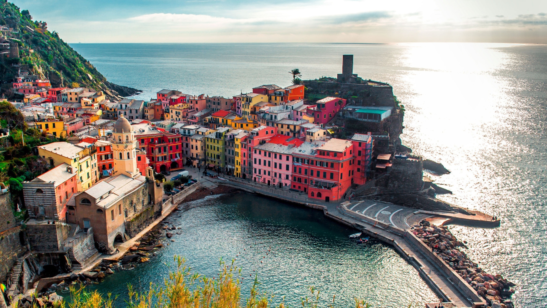 Screenshot №1 pro téma Italy Vernazza Colorful Houses 1920x1080