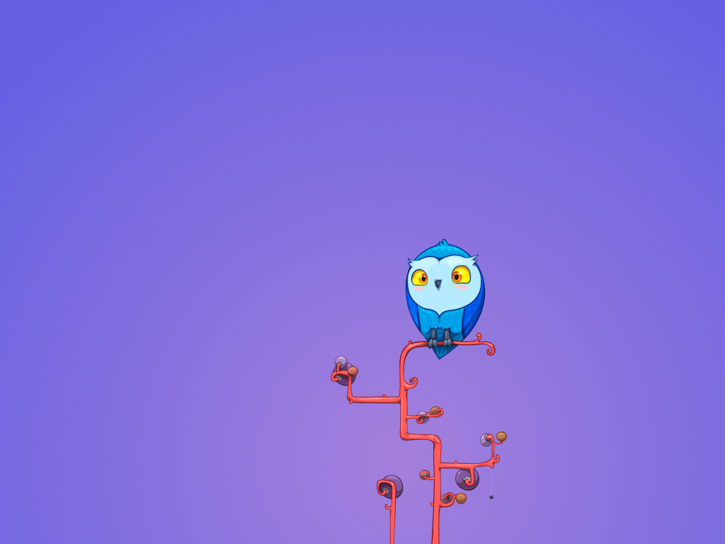 Screenshot №1 pro téma Cute Blue Owl 1024x768