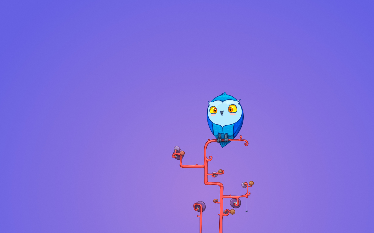 Screenshot №1 pro téma Cute Blue Owl 1280x800