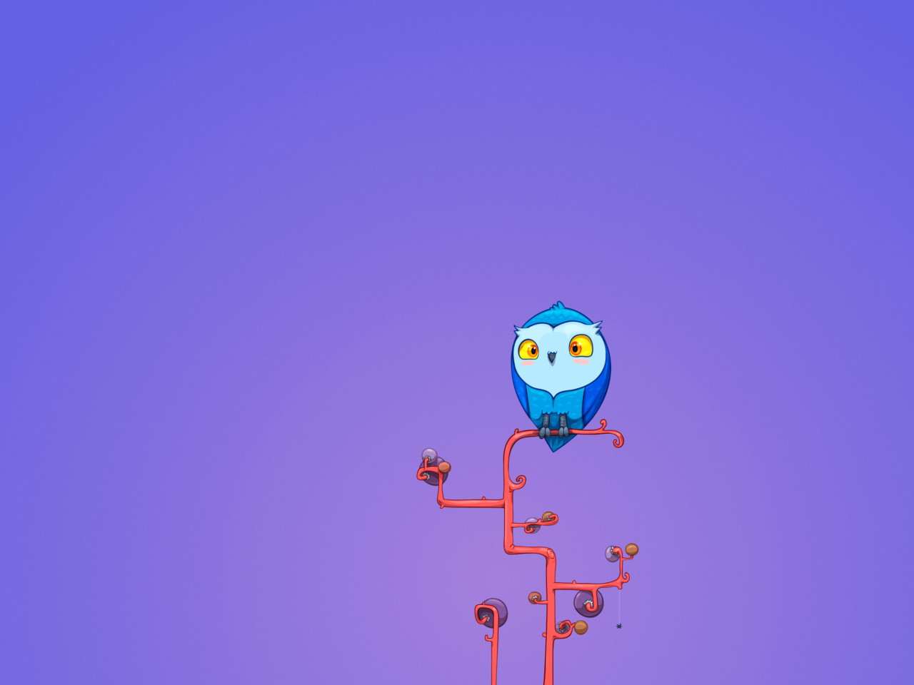 Cute Blue Owl wallpaper 1280x960