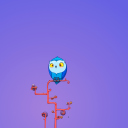 Das Cute Blue Owl Wallpaper 128x128