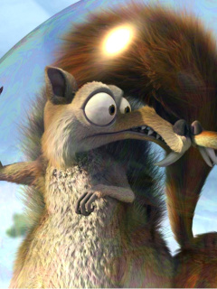 Обои Ice Age Dawn of the Dinosaur Scrat And Scratte 240x320