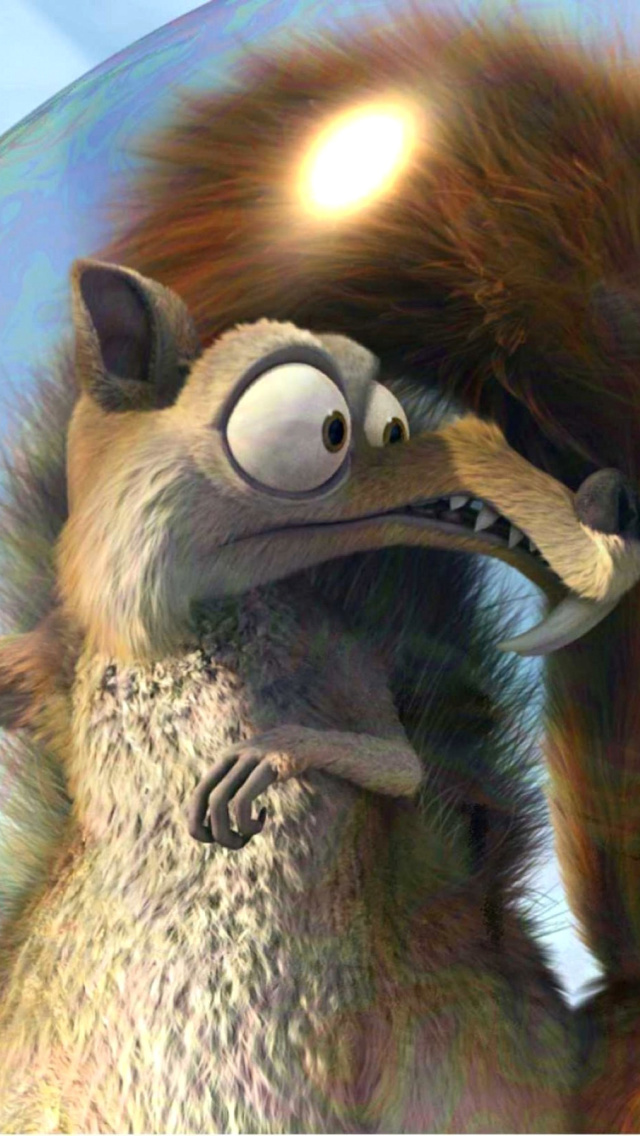 Обои Ice Age Dawn of the Dinosaur Scrat And Scratte 640x1136
