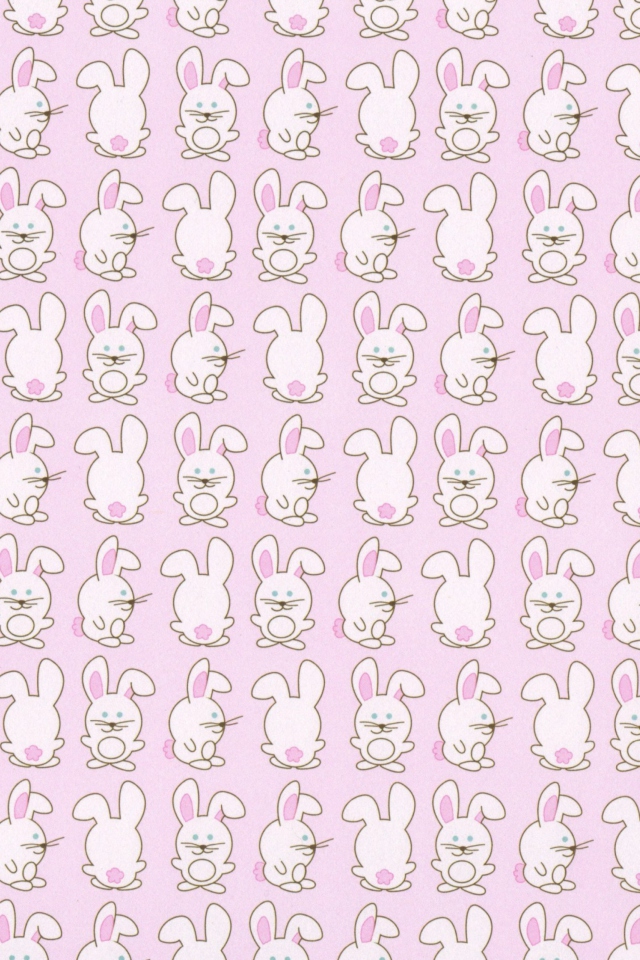 Pink Rabbits wallpaper 640x960