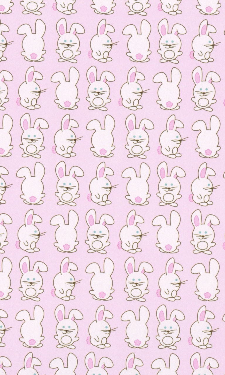 Pink Rabbits wallpaper 768x1280