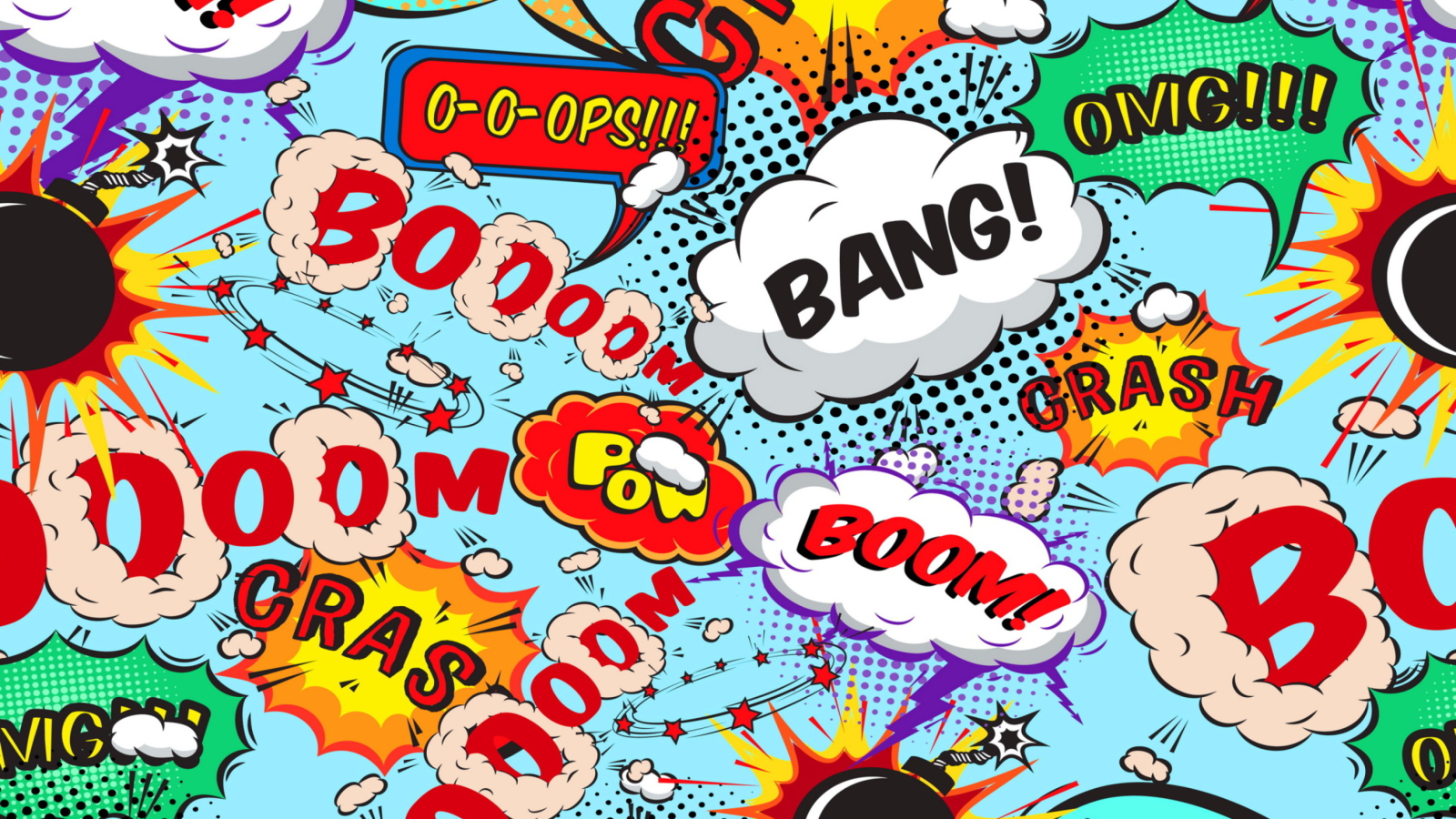 Das Expressions Crash Boom Bang Wallpaper 1600x900