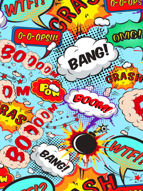 Das Expressions Crash Boom Bang Wallpaper 480x640