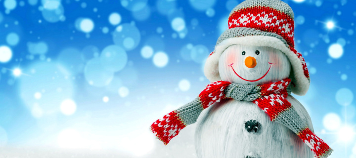 Fondo de pantalla Christmas Snowman Festive Sign 720x320