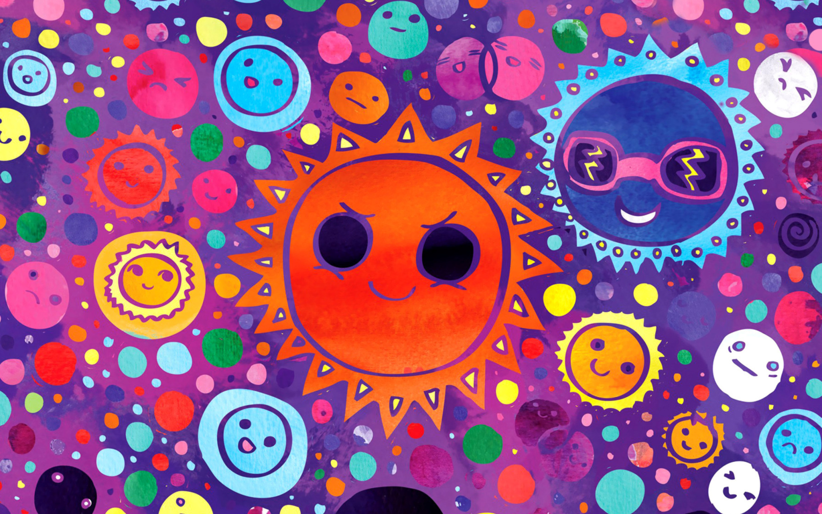 Das Funny Suns Wallpaper 1680x1050