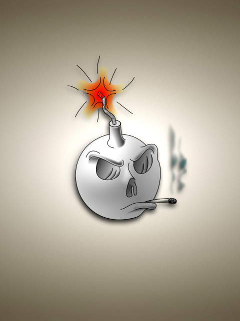 Bomb with Wick wallpaper 480x640