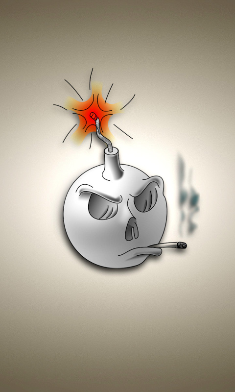 Bomb with Wick wallpaper 480x800