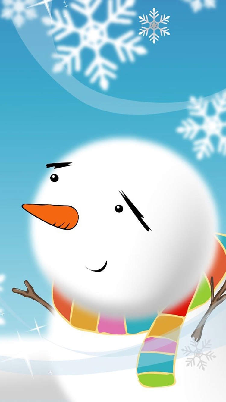 Das Cute Snowman Wallpaper 750x1334