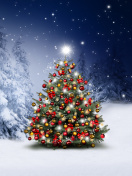 Das Winter Christmas tree Wallpaper 132x176