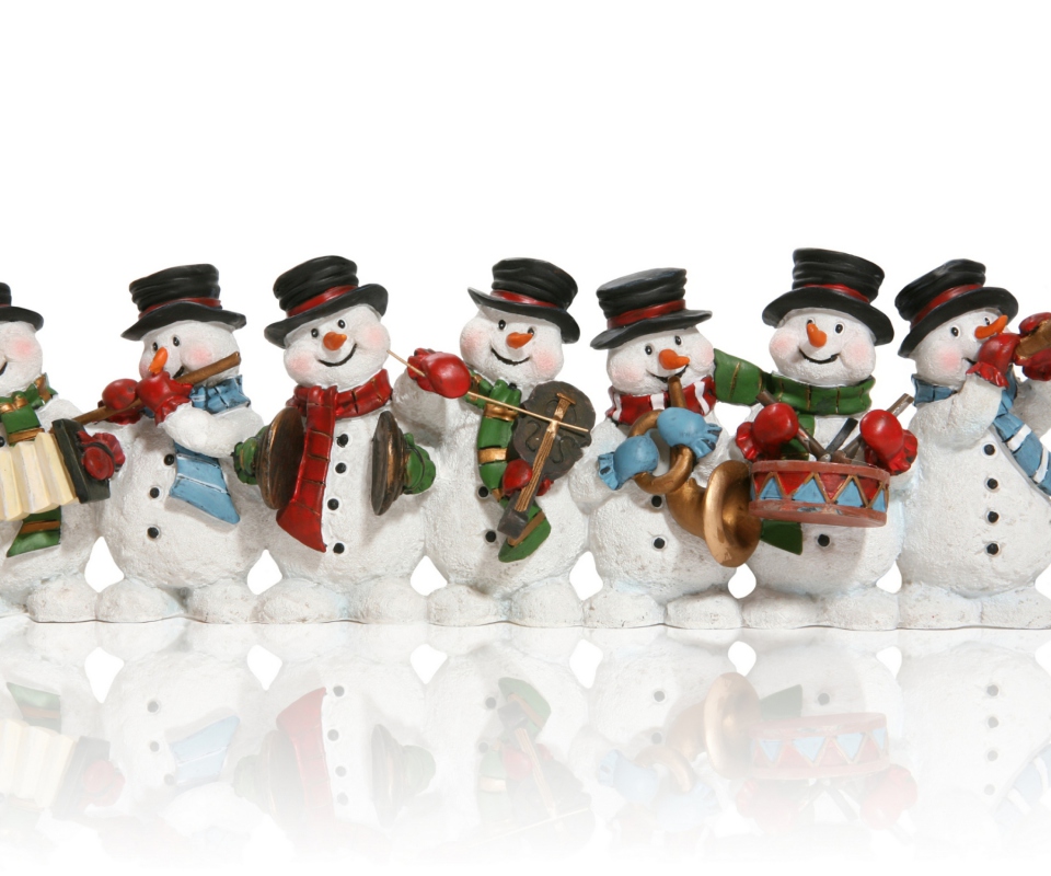 Обои Christmas Snowmans 960x800