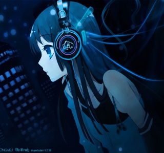 Anime Girl With Headphones Wallpaper for 1024x1024
