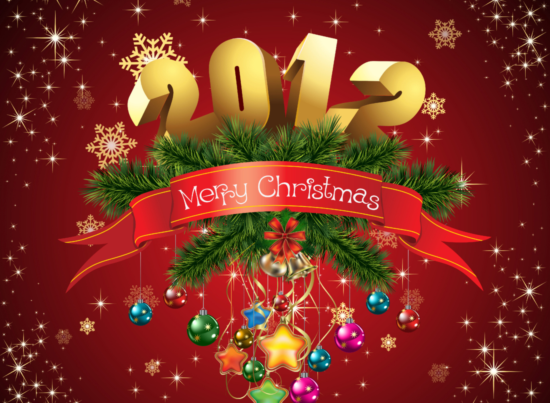 New Year And Merry Christmas wallpaper 1920x1408