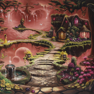 Kostenloses Fantasy Land Art Wallpaper für iPad mini 2