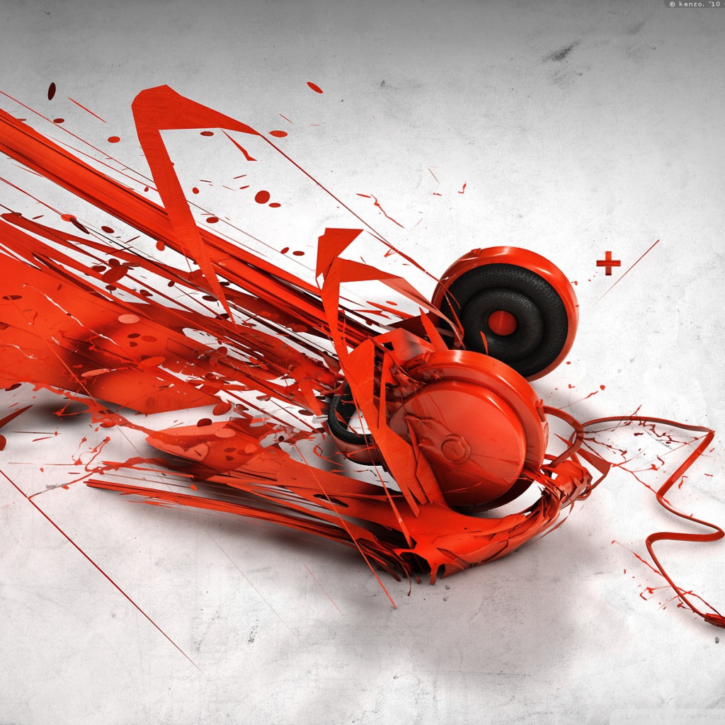 Screenshot №1 pro téma Red Headphones Art 1024x1024