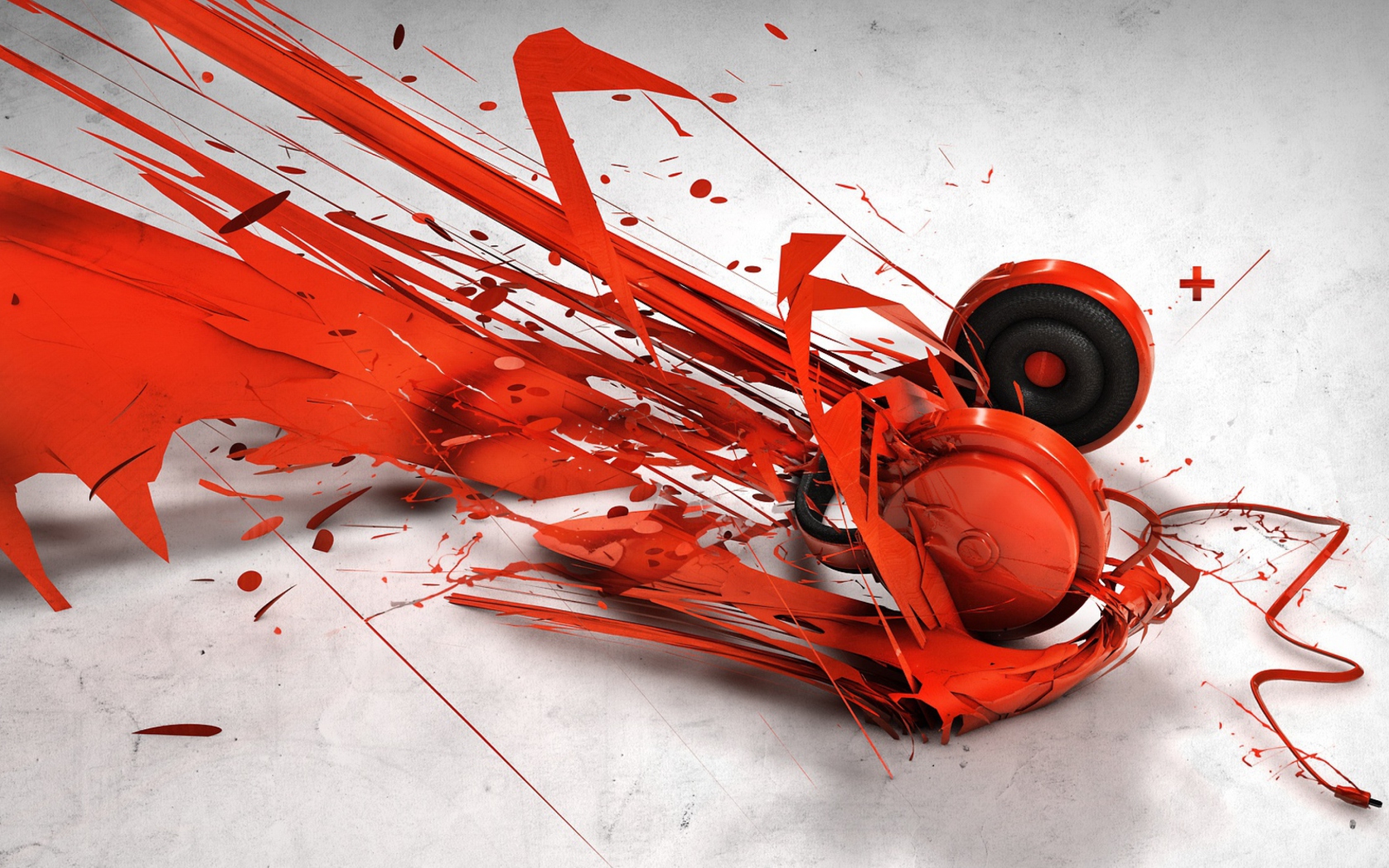 Screenshot №1 pro téma Red Headphones Art 1680x1050