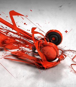 Red Headphones Art - Obrázkek zdarma pro Nokia C2-02