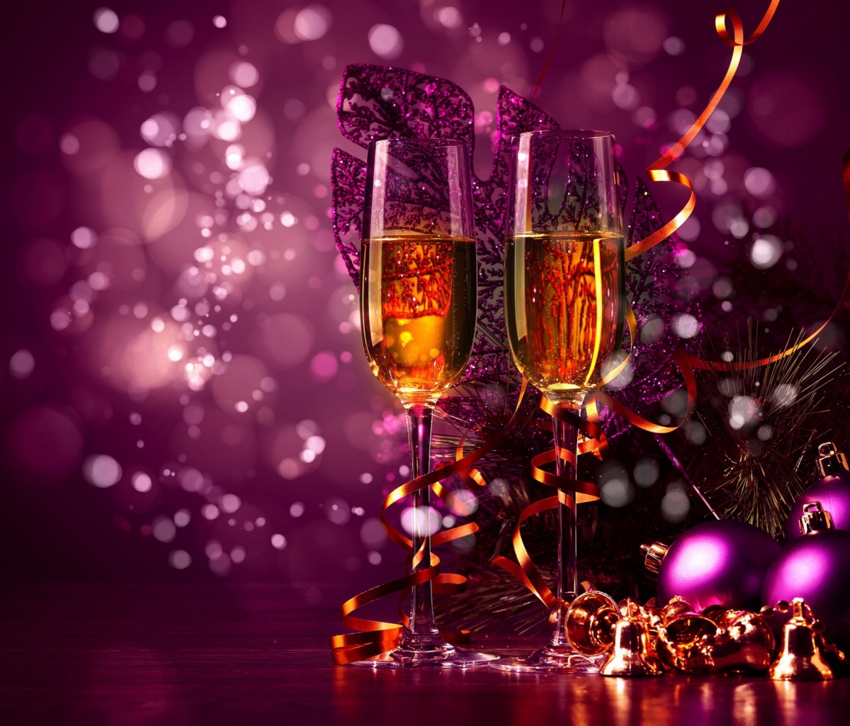Das New Year's Champagne Wallpaper 1200x1024