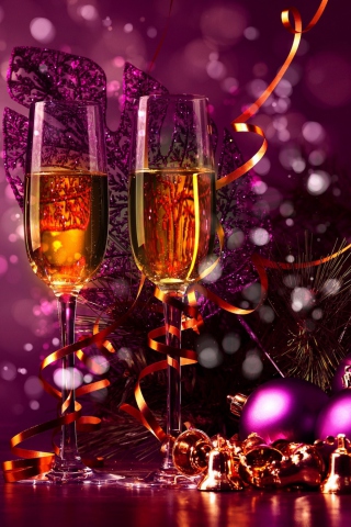 Das New Year's Champagne Wallpaper 320x480