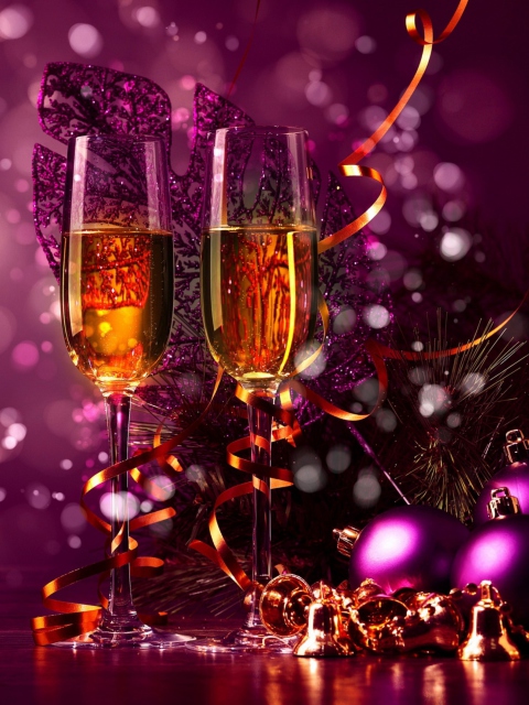 Das New Year's Champagne Wallpaper 480x640