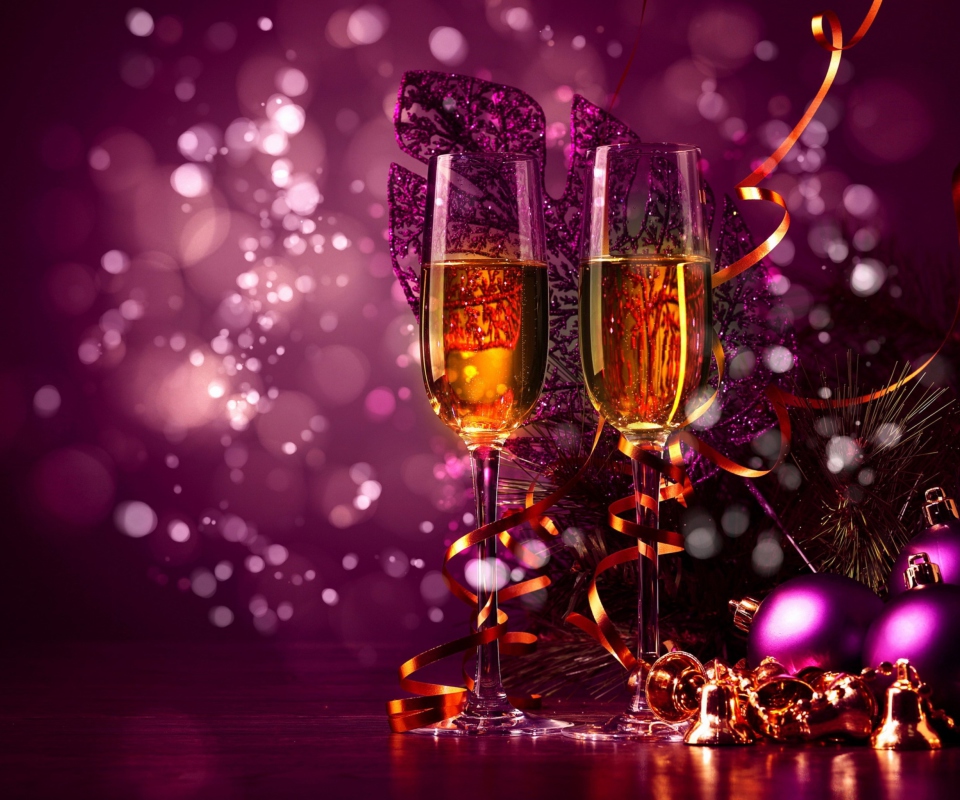 Das New Year's Champagne Wallpaper 960x800