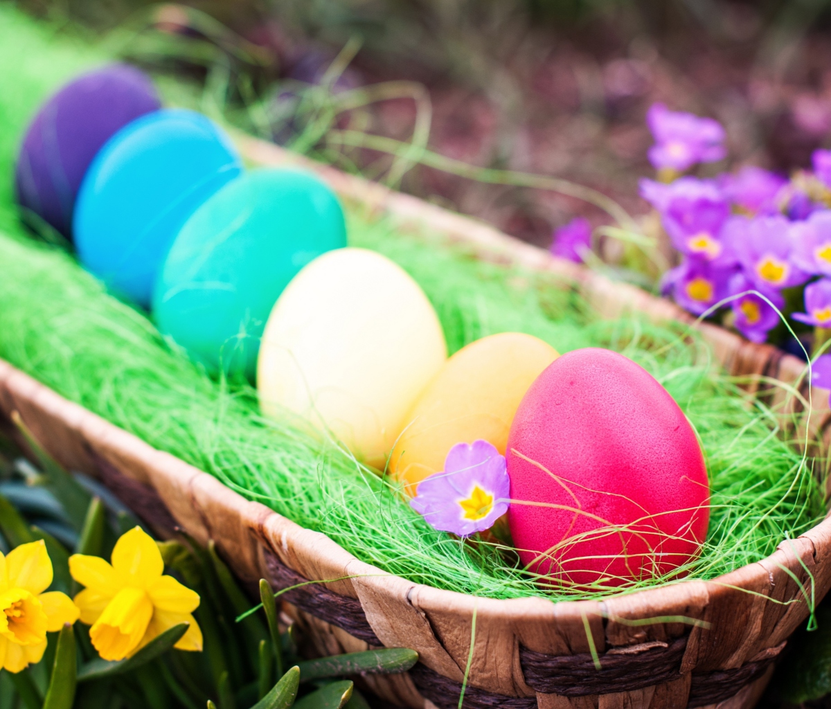 Обои Colorful Easter Eggs 1200x1024