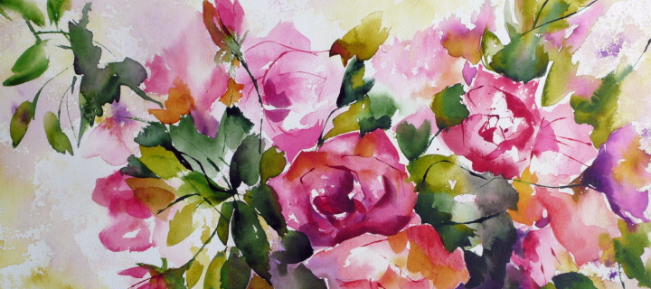Screenshot №1 pro téma Watercolor Flowers 720x320