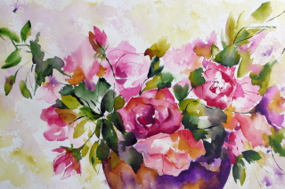 Watercolor Flowers - Obrázkek zdarma pro HTC Desire 310