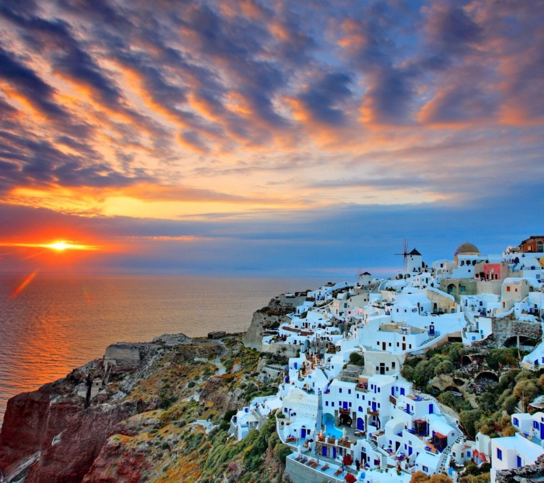 Thira Santorini wallpaper 1080x960