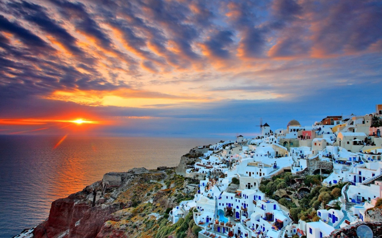 Thira Santorini wallpaper 1280x800