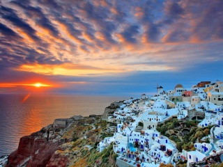 Fondo de pantalla Thira Santorini 320x240