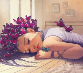 Butterfly Girl Painting - Obrázkek zdarma pro 1024x1024
