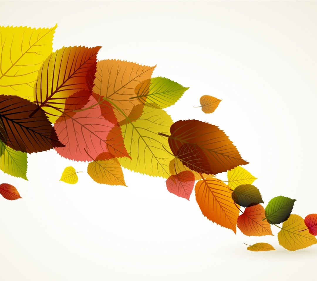 Обои Drawn autumn leaves 1080x960