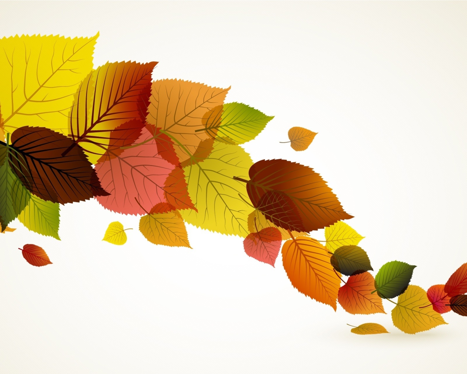 Drawn autumn leaves wallpaper 1600x1280