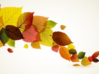 Das Drawn autumn leaves Wallpaper 320x240